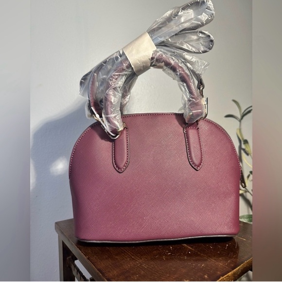 Trina Turk Plum Satchel with Colorful Wallet - Picture 3 of 6